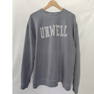 Unwell University Graphic Crewneck Sweatshirt Call Her Daddy Alex Podcast Gray L